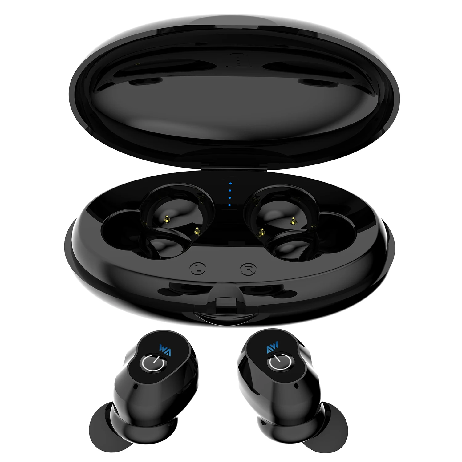 

WA02 Business Bluetooth Earphones Wireless 3D Hifi Stereo Earbuds Headset and Power Bank With Microphone Handsfree Calls