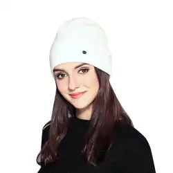 Теплый натуральный мех енота Шапки для Для женщин трикотажной тесьмой шапочка женские шапки помпоном головные уборы зима девушка леди
