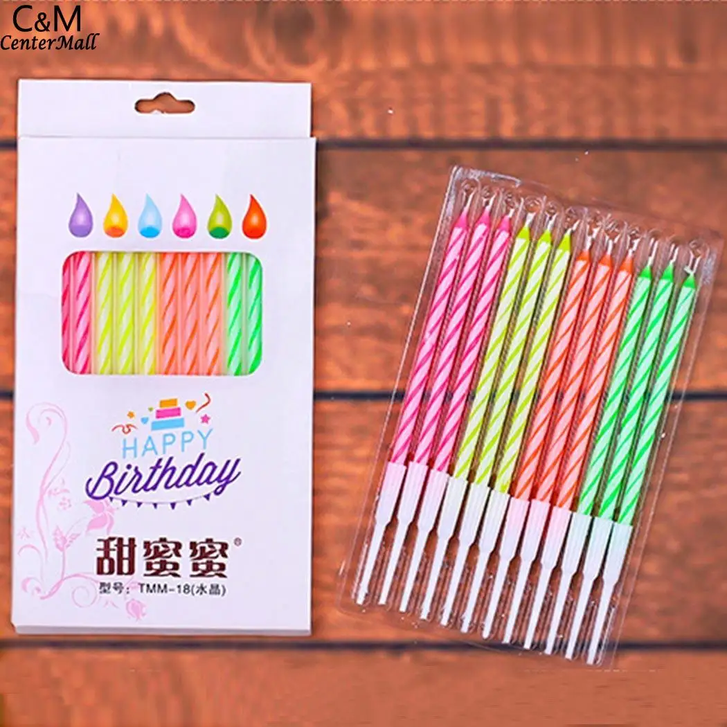 

Candles Cake New Dinner Pack Living Wedding Party Restaurant Candles Candle Thread Birthday candles small 12 pcs