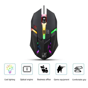 

K2 Wired Gaming Mouse Professional 3 Buttons Adjustable 1600DPI USB Cable LED Optical Gamer Mouse for Computer Laptop PC Mice