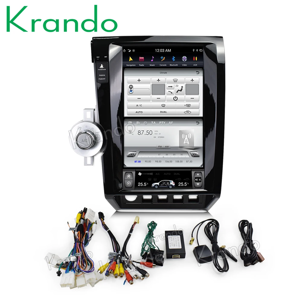 Perfect Krando Android 8.1 13.6" Tesla Vertical screen car audio radio gps navigation for Toyota tundra 2007-2011 multimedia system 1