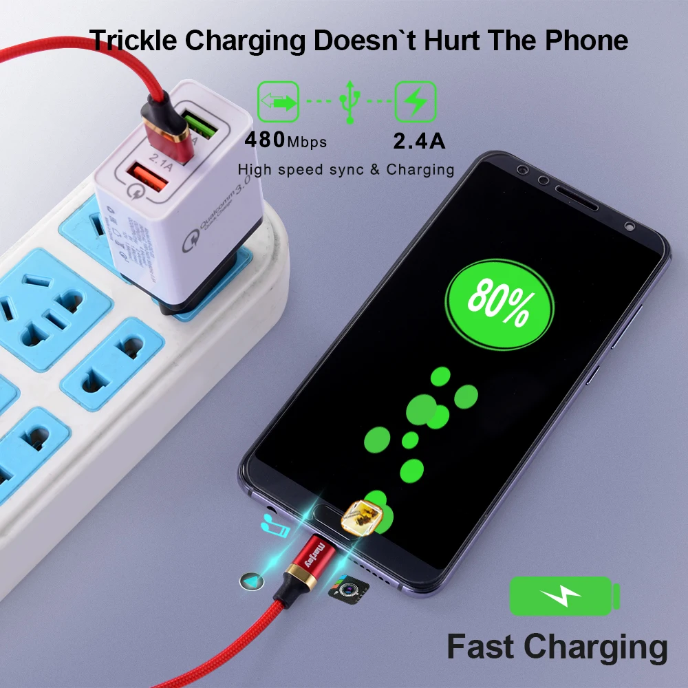 Marjay USB نوع C كابل ل Xiaomi Redmi ملاحظة 7 USB-C الهاتف المحمول سريع شحن نوع-C كابل ل سامسونج غالاكسي S9 S8 زائد S10