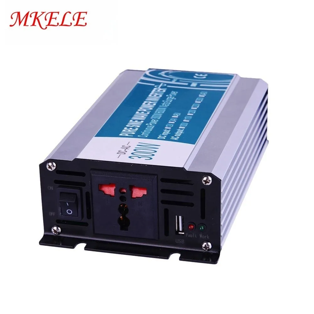 

Pure Sine Wave Off Grid 300W Input DC48V To AC220v Output Grid Tie Inverter Converter Solar Power MKP300-482 USB Output 5V 500mA