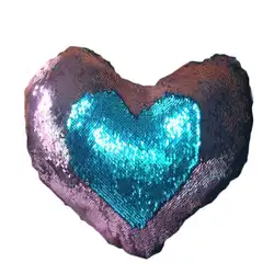 Adeeing Creative Heart-shape Sequin Throw Подушка Изменение цвета