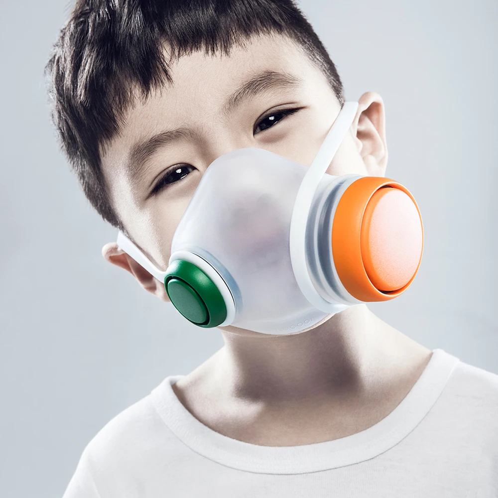 

Anti-Fog PM2.5 Silicone Dust Mask For Children Over 6 Years Old Multiple Breather Valves Rotects Children From Smog,Dust,PM2.5