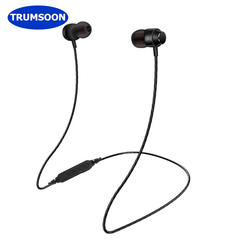 

Trumsoon Sport Bluetooth Earphones Magnetic Wireless Stereo Earbuds In-ear Waterproof Earphone with Mic for Smart Phones