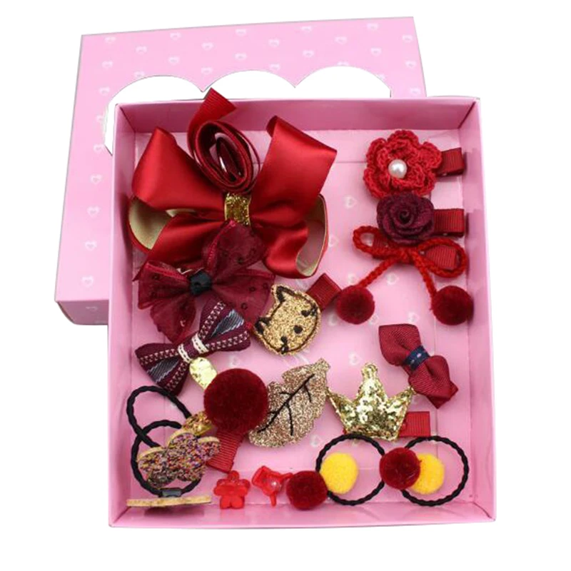 

18Pcs/Set Children'S Fashion Hair Clip Girls Elastic Hair Accessories