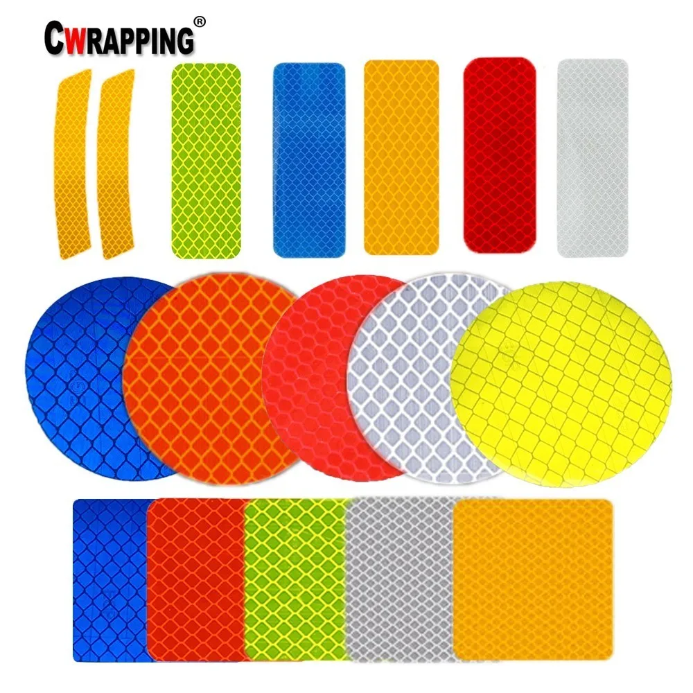 

High Visibility Warning Mark Reflective Tape Car Wheel Rim Shape Safety Reflector Strip Self Adhesive Bike Car Sticker 5 Color