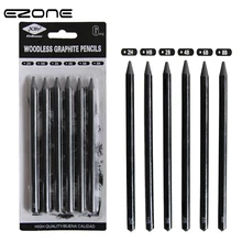 EZONE-lápiz profesional de carbón puro para dibujo, plumas para dibujo, 2B/4B/6B/8B/2H/HB, sin madera, para estudiantes