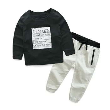 

Toddler Boys Clothing Sets Casual Kids Spring Long Sleeve Children's Sport 2Pcs Suits New Cotton Print Letter Boys Clothes