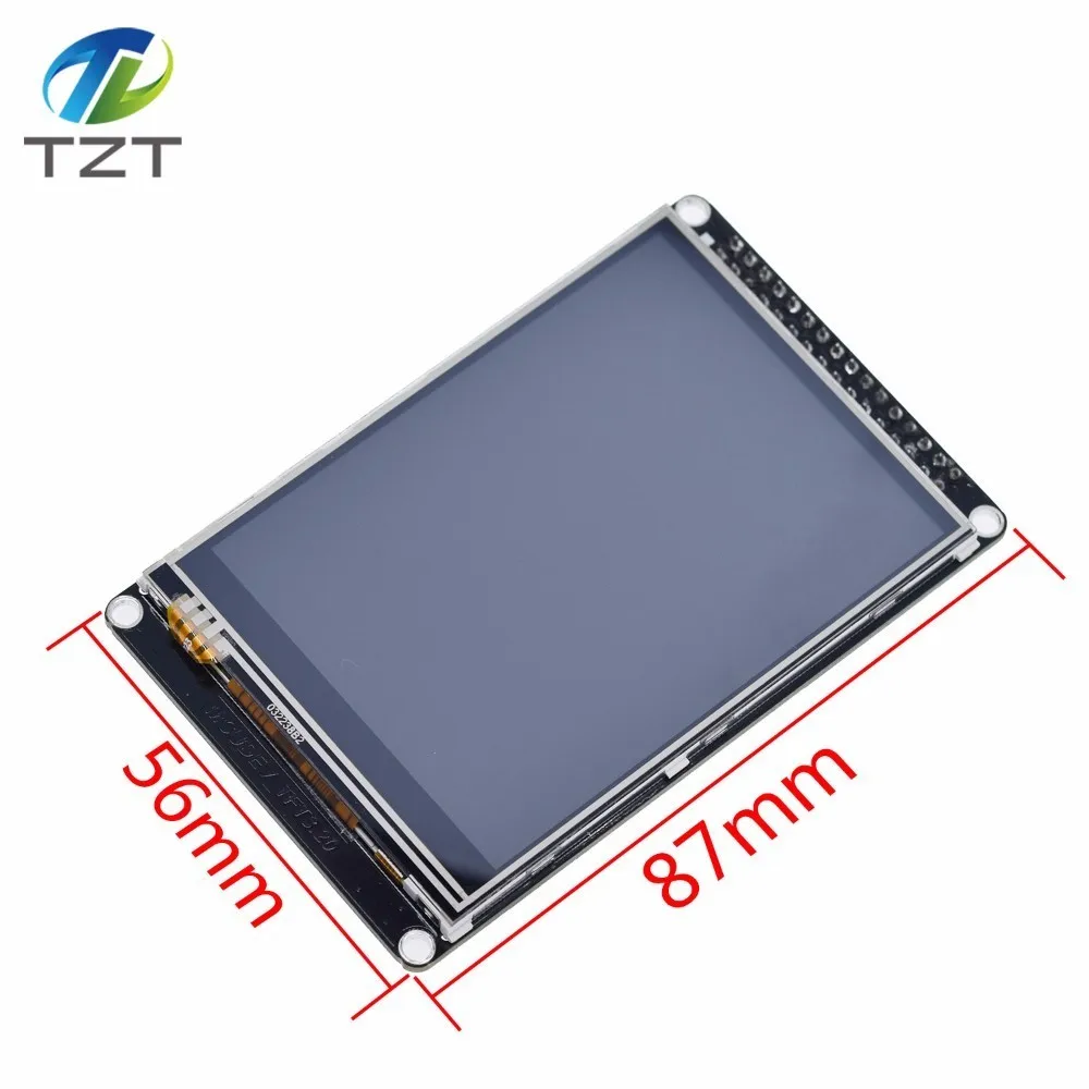 Дешево TZT 3,2 дюймов lcd TFT с сопротивлением сенсорный экран ILI9341 для STM32F407VET6 макетная плата черный