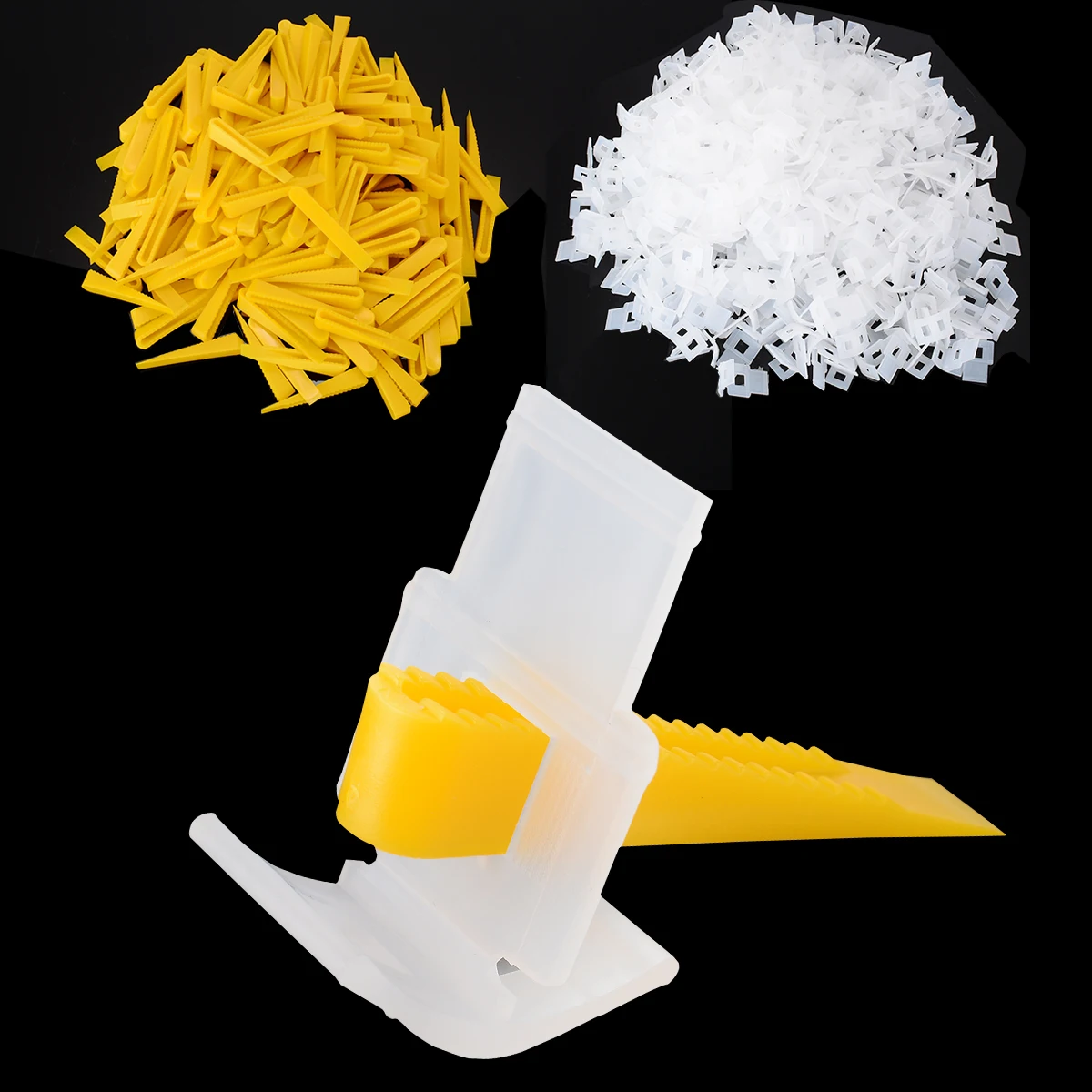 

700pcs Plastic Ceramic Tile Leveling System 500 Clips+200 Wedges Tiling Flooring Tools Wedges Clips