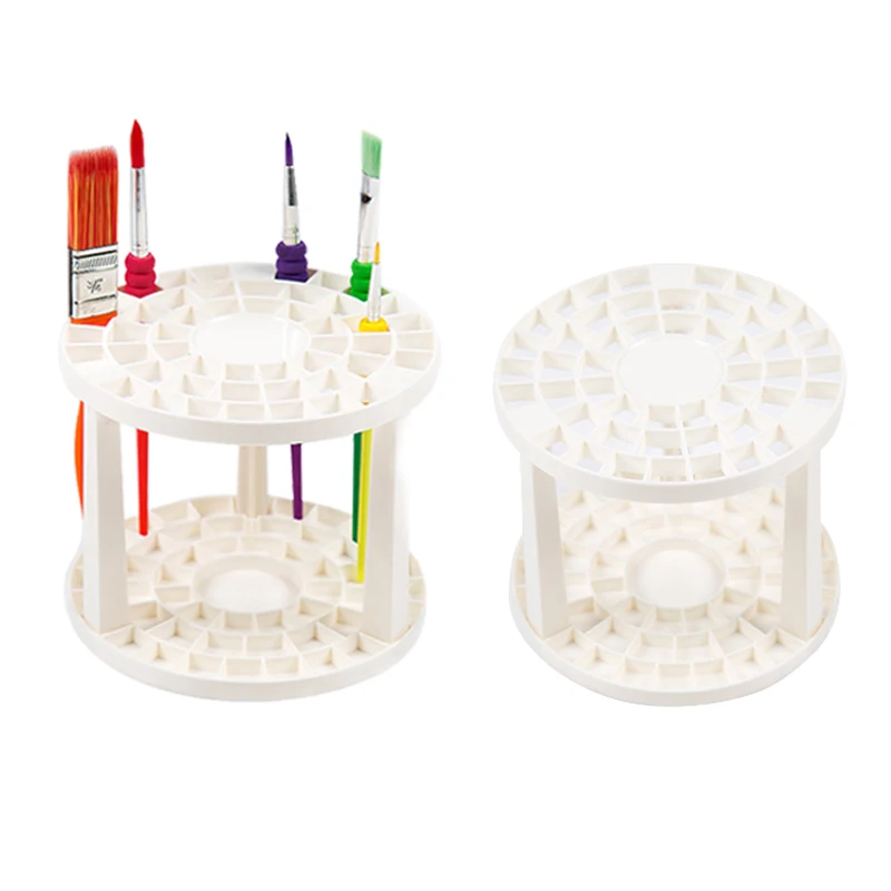

49 Holes Painting Pen Holder Round Painting Brush Stand Rack Portable Desktop Pen Pencil Organizer Display Rack