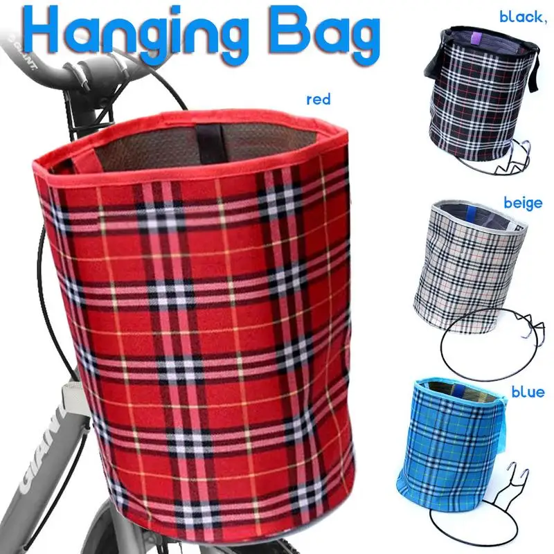 

Basket Bike Child Frame Folding Hanging Basket Bicycle Accessories Riding Supplies Hanging Bag - Big Capacity Bike Storage Bag