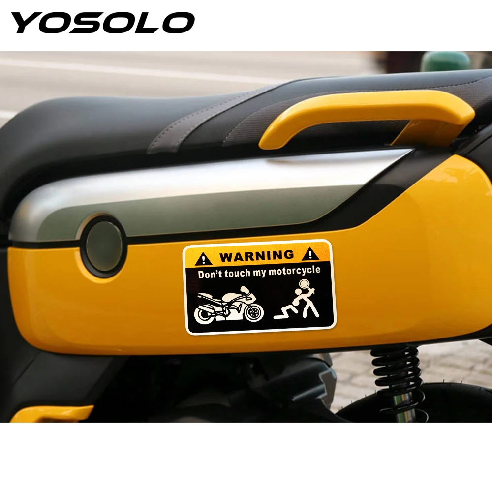 

YOSOLO Motorbike Stickers Funny Moto Decals Don't Touch My Motorcycle for Kawasaki Suzuki Ducati Aprilia KTM Honda Yamaha