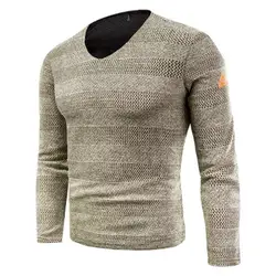 2019 Весна новые мужские свитера модное повседневное обтягивающее v-образный Вырез Вязание длинный рукав одежда мужской пуловер тонкий