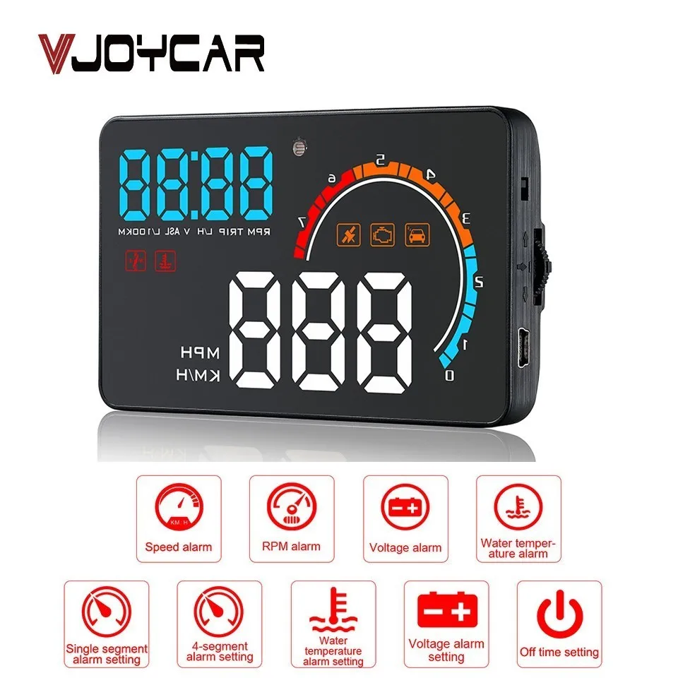 VJOYCAR D2500 2 в 1 светодиодный HD бортовой компьютер HUD OBDII GPS Автомобильный спидометр