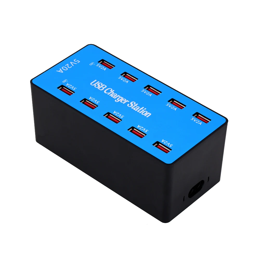 

USB Smart with 10 Ports Power Adapter of Universal Compatibility Charging Station for Family and Office Use