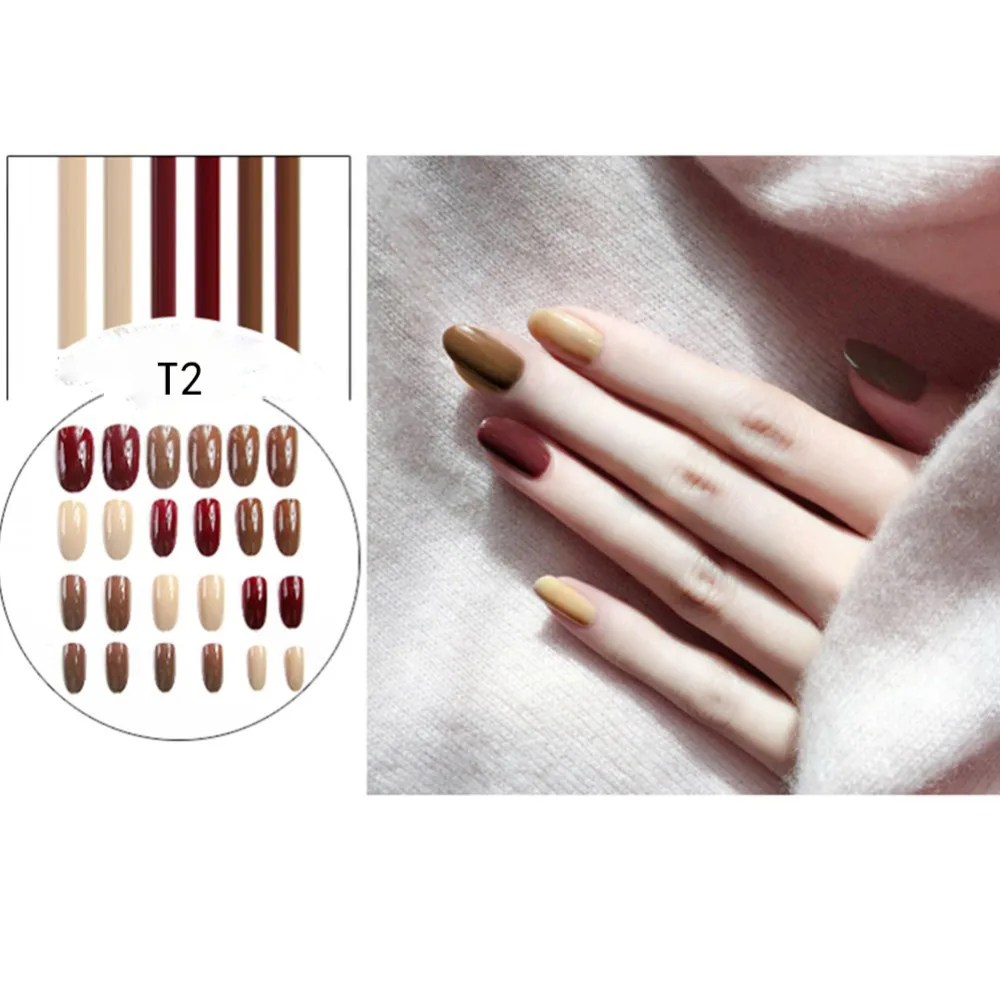 

10 Types Coffin False Nails Pure Blue Designs Nude 24pcs Purple Full Nail Art Tip&Glue Ballerinas Red Fake Nail for Nails