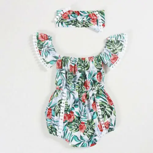 

2019 Newest Newborn Baby Girl Romper Floral Bodysuit Sundress Summer Rompers Clothes Outfits 0-18M