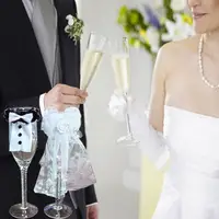 2 шт./компл. Свадебная вечеринка тостов вина стеклянные крышки Жених и невеста смокинг украшения