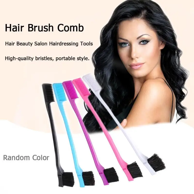 

1/3pcs Double Sided Hair Edge Brushes Comb Hair Styling Hairdressing Salon Hair Comb Brushes Random Color