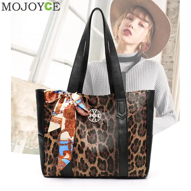 

PU Leather Leopard Print Messenger Bag Fashion Ladies Shoulder Large capacity Handbags Totes Women Sisters Confidante Gift Bags