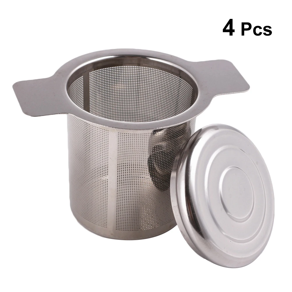 4pcs Stainless Steel Tea Infusers Double Handles Fine Mesh Durable