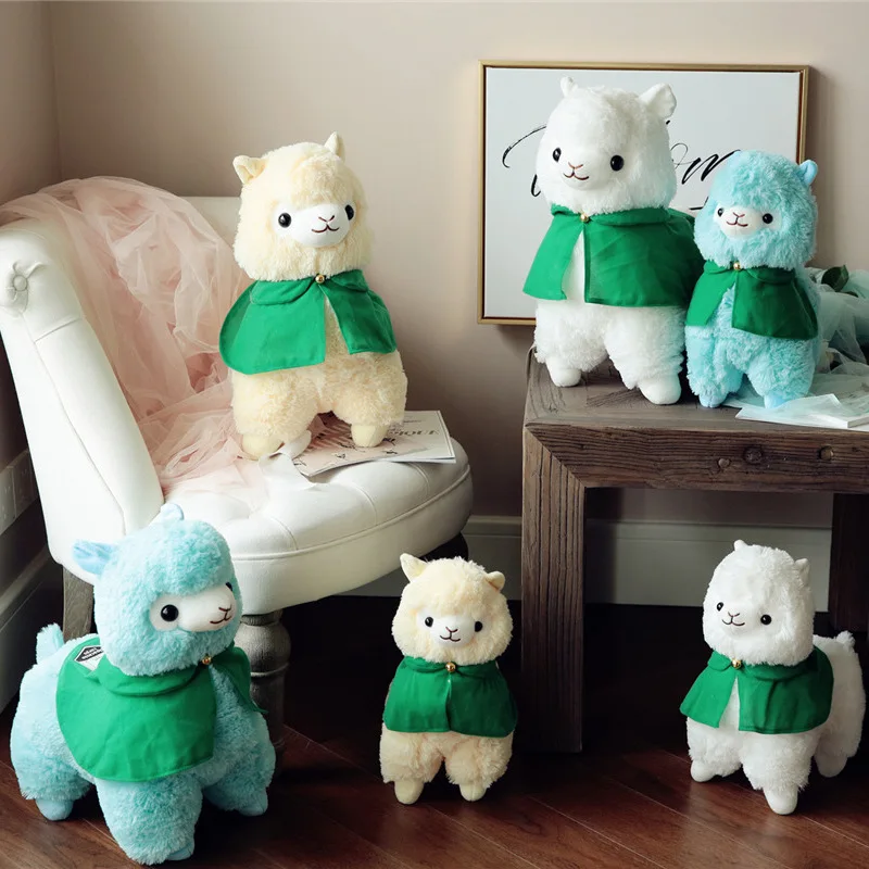 

Cute Cartoon cloak Alpaca Plush Toy Large Alpaca lama Pillow Animals Dolls For Children Girls Kids Christmas/Birthday Gifts
