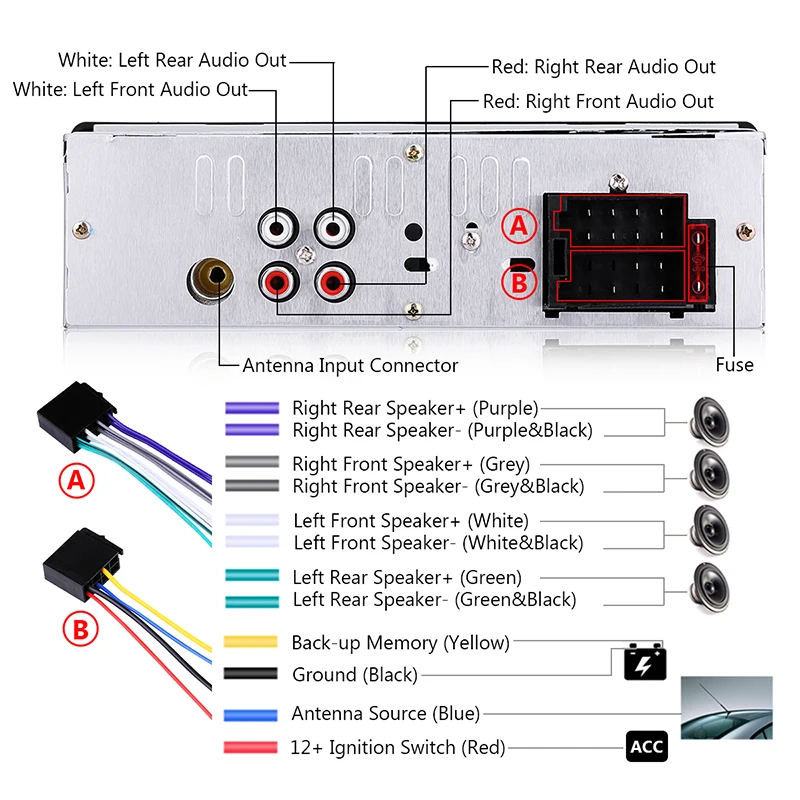 DC 12 в 1 Din Radio Автомагнитола Bluetooth V4.0 громкой связи USB AUX TF карты в приборной панели автомобиля музыкальные стерео ЖК-дисплей Дисплей памяти Функция