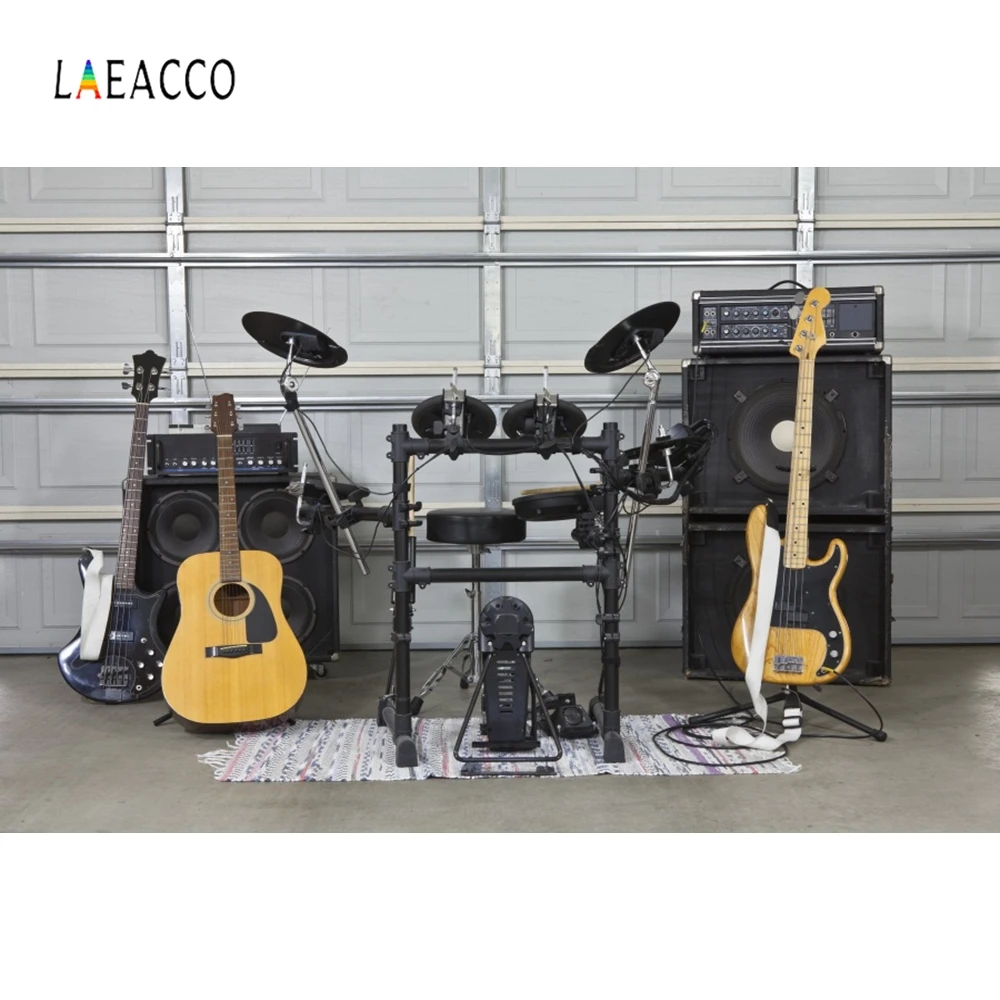 

Laeacco Guitar Musical instrument Backdrop Photography Backgrounds Customized Photographic Backdrops For Photo Studio