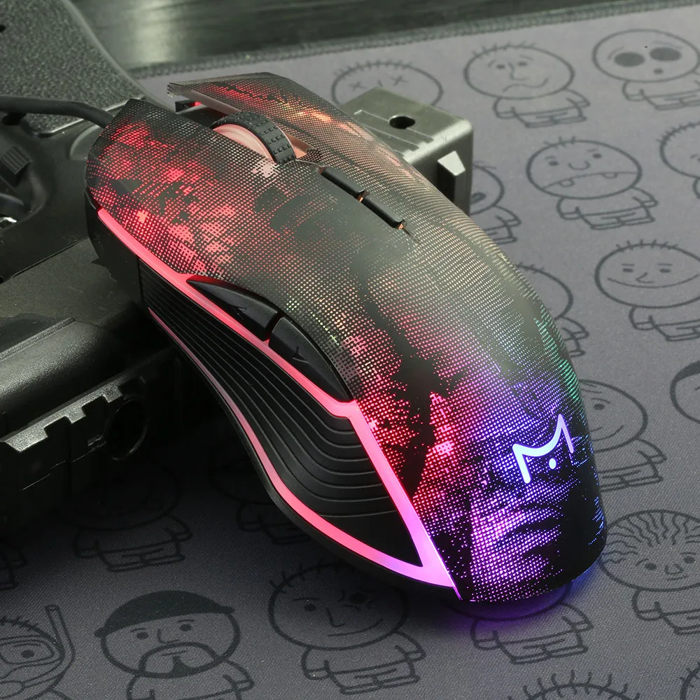 MVTV M625 Проводная игровая мышь 8000 dpi цветная RGB подсветка 7 программируемых кнопок