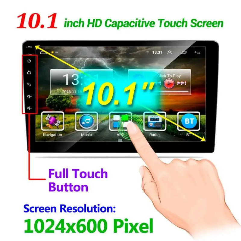 

10.1inch 2Din Quad Core Android 8.1 GPS Navi WiFi Car Stereo MP5 Player FM Radio WiFi Bluetooth Car Multimedia Player