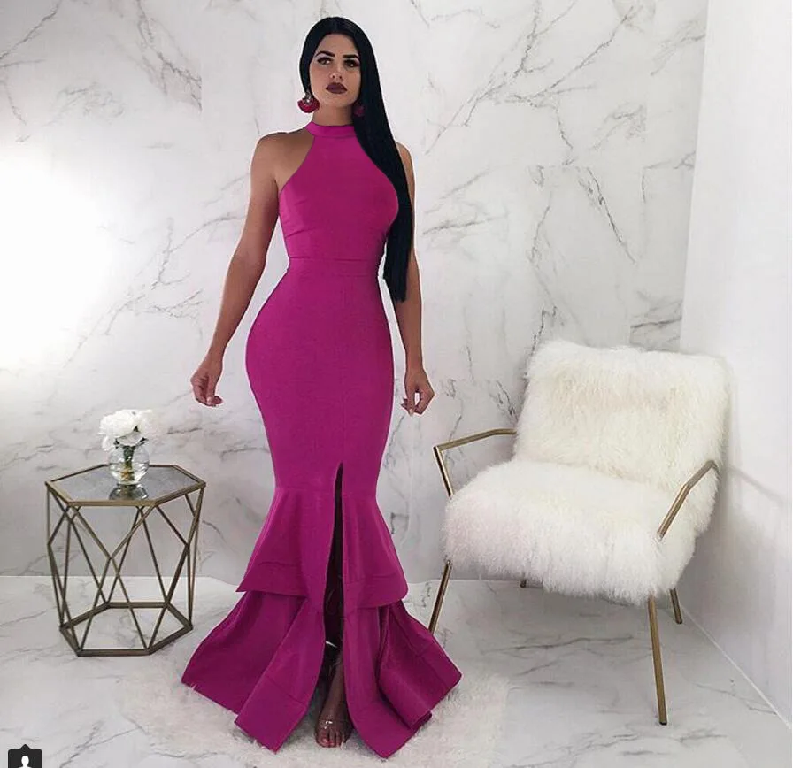 

Women Spring Winter party Dress Sexy club long dress lady party Elegant Evening Gown 2019 Chiffon Dress robe de soiree free