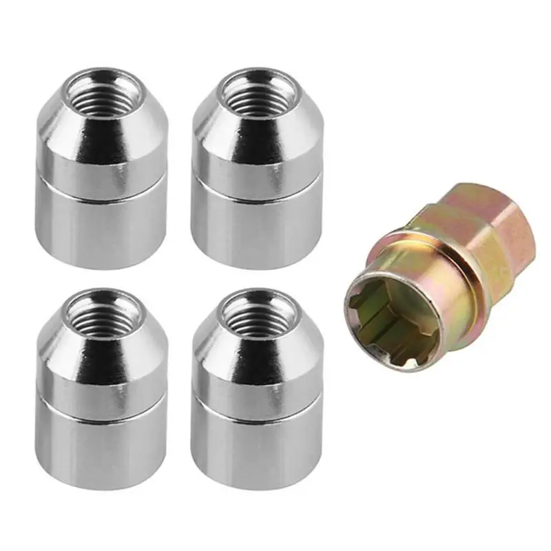 

M12x1.5 Wheel Lock Lug Nuts 4 Anti Theft Locking Nuts+1 Key Set Universal 4 * Internal thread 1 * Anti-theft nut tyre nut