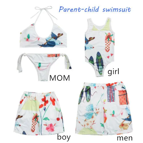 

Family Matching Swimwear Womens Men Boys Bikini Set Animal Swimsuit Beachwear 2019 Summer