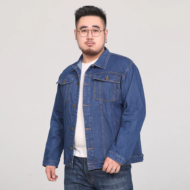 

M -8xl Dress Increase Hypertrophy Code Man Leisure Time Cowboy Serve Jacket Cowboy A Men's Wear Loose Coat 1386-1 Fund 80