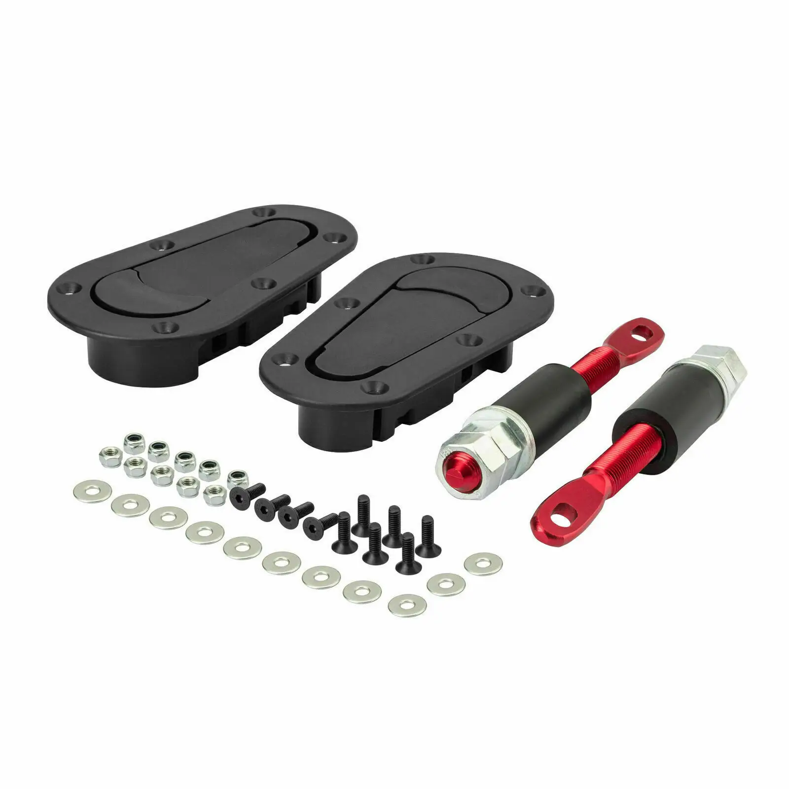 

NEW Universal Car hood lock Flush Bottom Non Locking Black Quick Release Bonnet Boot Catches