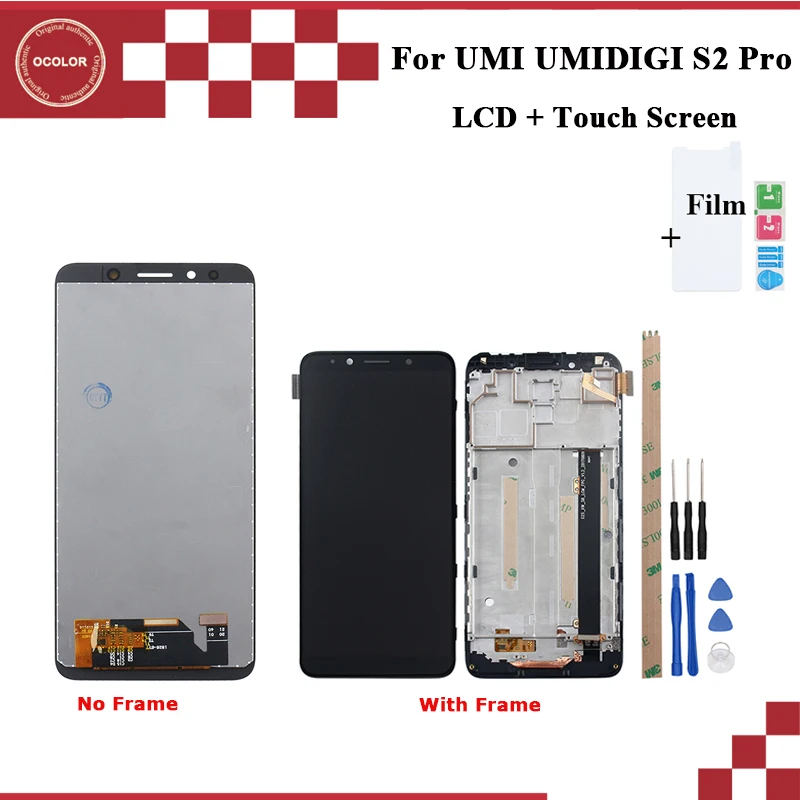 

ocolor For UMI UMIDIGI S2 PRO LCD Display and Touch Screen With Frame 6.0" Phone Accessories For UMI UMIDIGI S2 PRO +Tools +Film