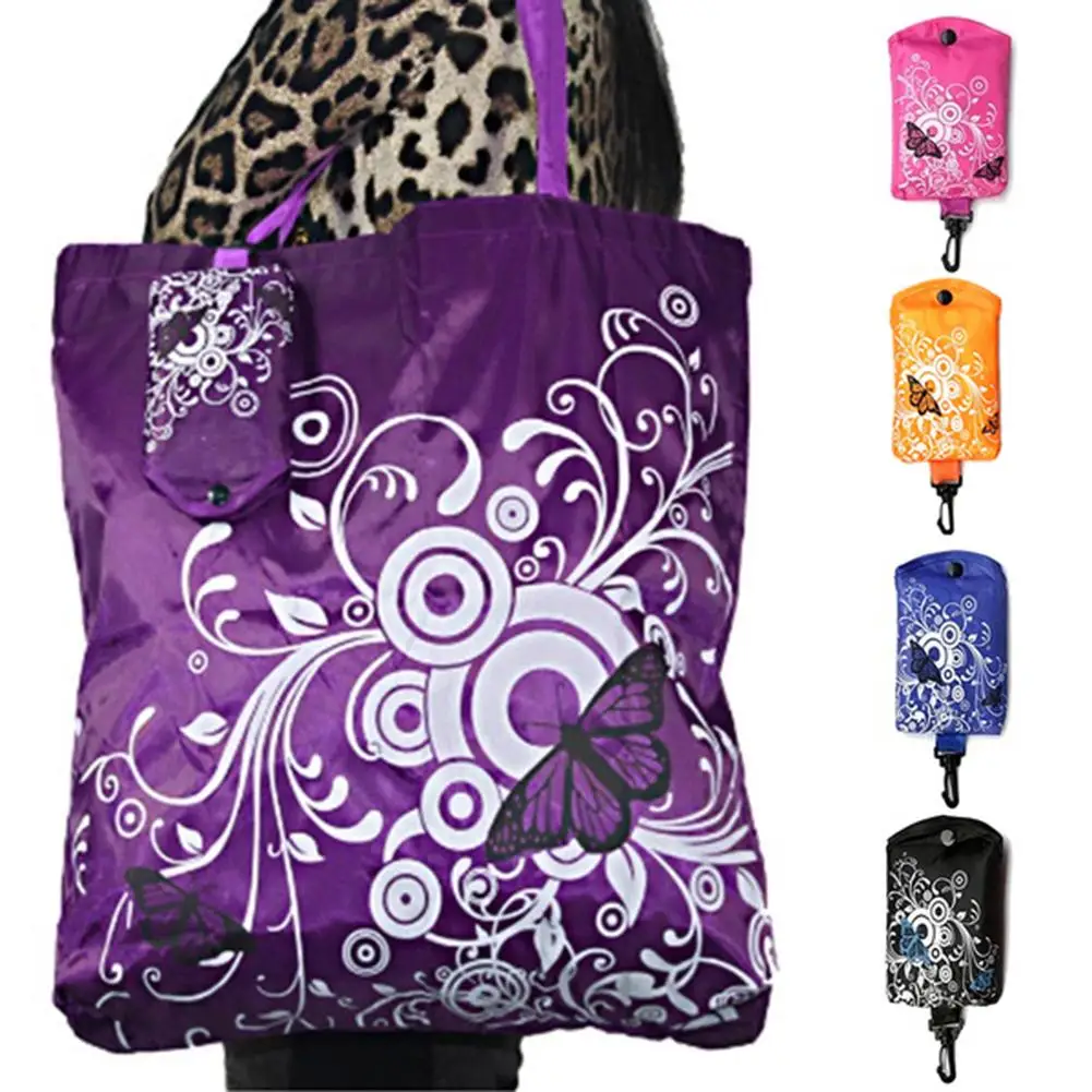 

Foldable Floral Large Capacity Shopping Handbag Grocery Storage Bag Tote Pouch