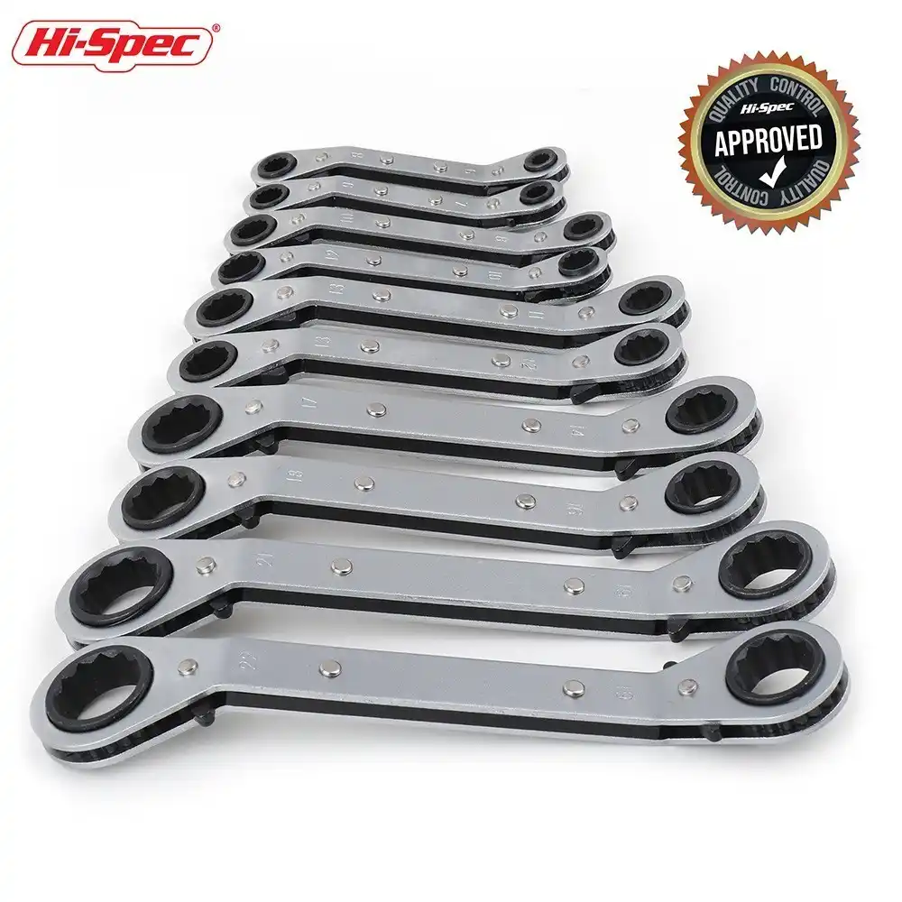 Hi Spec 8pc 6 22mm Metric Offset Torque Wrench Tool Set Double End