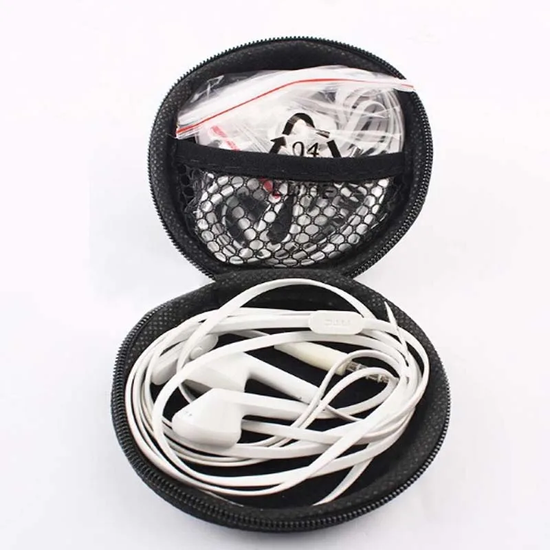 

DOITOP Zippered Headphone Earpiece Bag Round Portable Earphone Earbuds Storage Bag For Earphone Cable Memory Card Reader