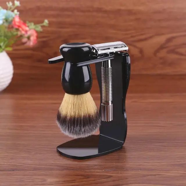 3 In 1 Shaving Soap Bowl +Shaving Brush+ Shaving Stand Bristle Hair Shaving Brush Men Beard Cleaning Tool New Top Gift 3