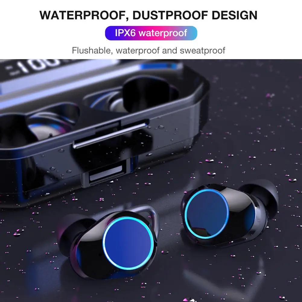 X6 TWS Wireless Bluetooth 5.0 Earphone Touch Dual Smart Digital Display IPX6 Waterproof Headset With 3300mAh Charging Case