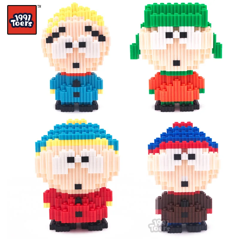 

1991Toers South Park Stan Kyle Cartman Nanoblocks Micro Blocks Bricks DIY Creative Toys for children gifts Compatible LegoINGLYS
