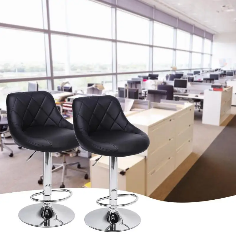

2pcs Adjustable Backrest Swivel Bar Chair Lift Adjustable Height Bar Stools Synthetic Leather Office Cafe Furniture Kit
