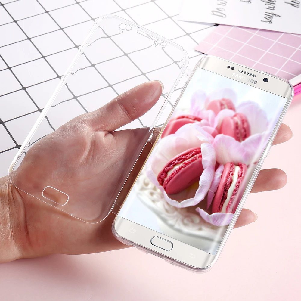 KISSCASE прозрачные флип Чехлы для Samsung Galaxy S7 S6 Edge мягкие чехлы S8 Plus кристально