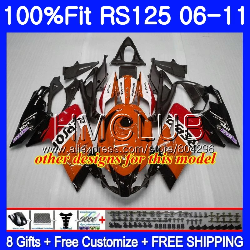 Инъекция для Aprilia RS125 06 07 08 09 10 11 RS 125 черный золотой 119HM17 RSV125 RS4 2006 2007 2008 2009 2010 2011