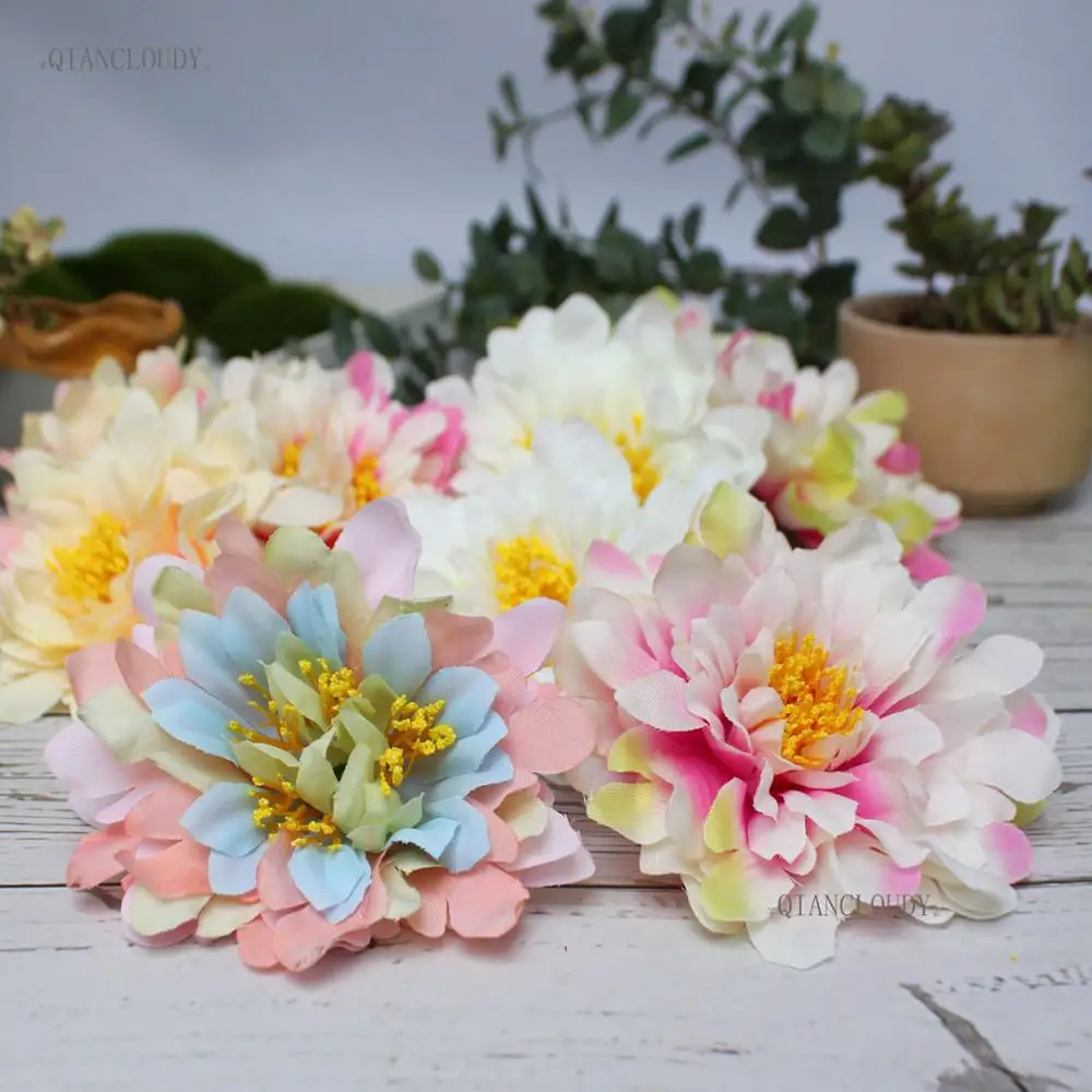 12 pieces Artificial Silk Flowers Heads for wedding decoration Hair ...