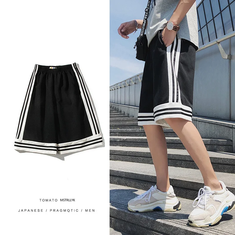 

Men's shorts 2019 summer new slim-cut schoolboy shorts men's five-minute pants baggy casual shorts personality teen men's wear